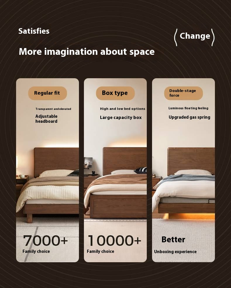 Oak Solid Wood Modern Bed