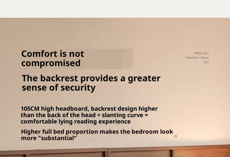 Black Walnut Solid Wood Modern Minimalist Large Bed