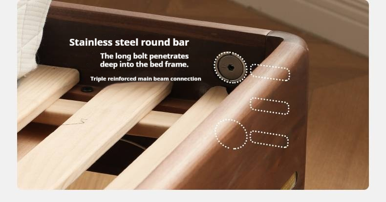 Black Walnut Solid Wood Suspended Modern Simple Bed