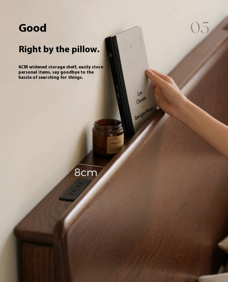 Oak Solid Wood Modern Bed