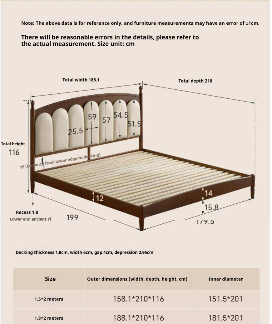 Ash Solid Wood Arched Channel Tufted Platform Bed with Turned Posts