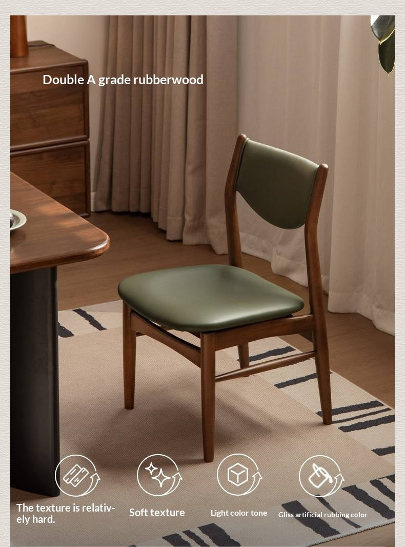 4 pcs -Solid RubberWood Dining Chair Upholstered Dining Chair, Danish Modern