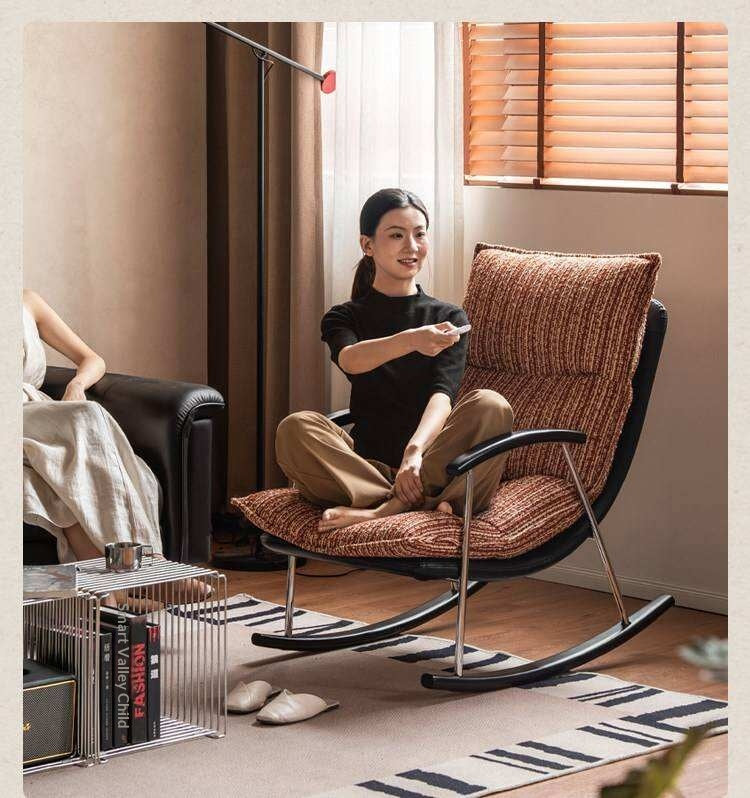 Fabric medieval style rocking chair