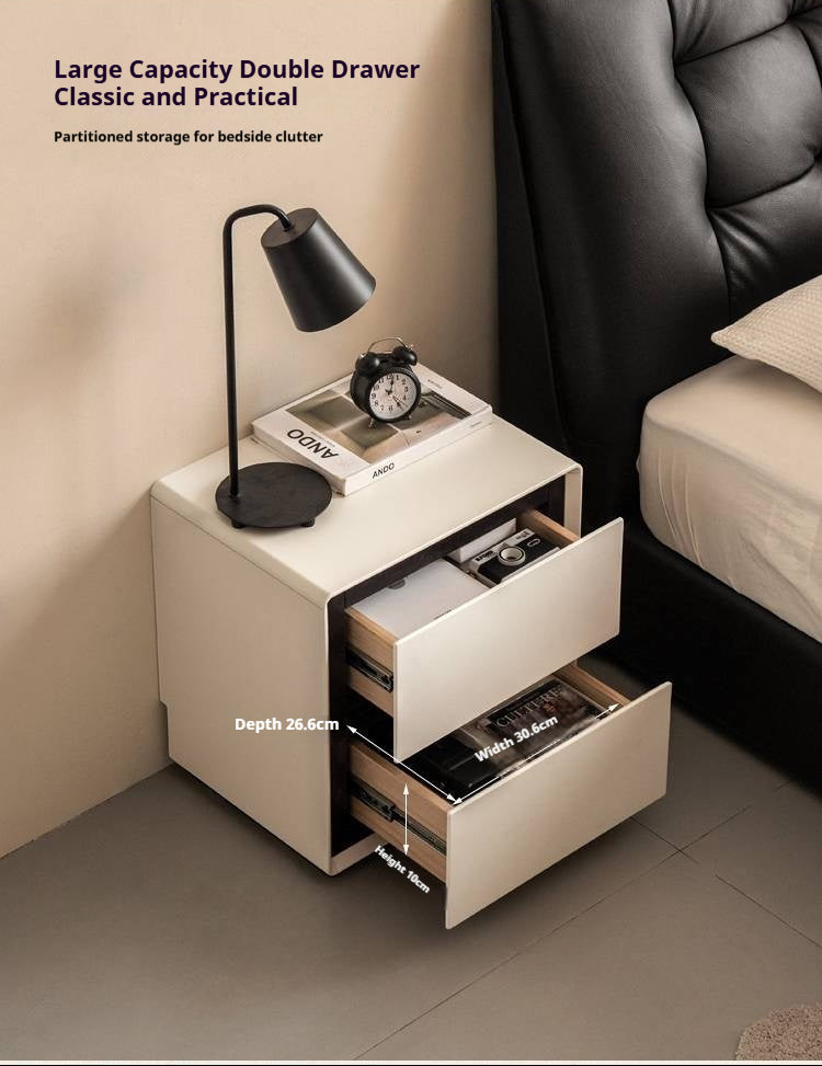 Solid Rubberwood Modern Minimalist Nightstand