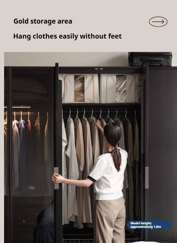 Pine Solid Wood Wardrobe Modern Simple