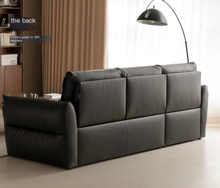Genuine Leather Sofa Italian Light Luxury Tofu Block Sofa