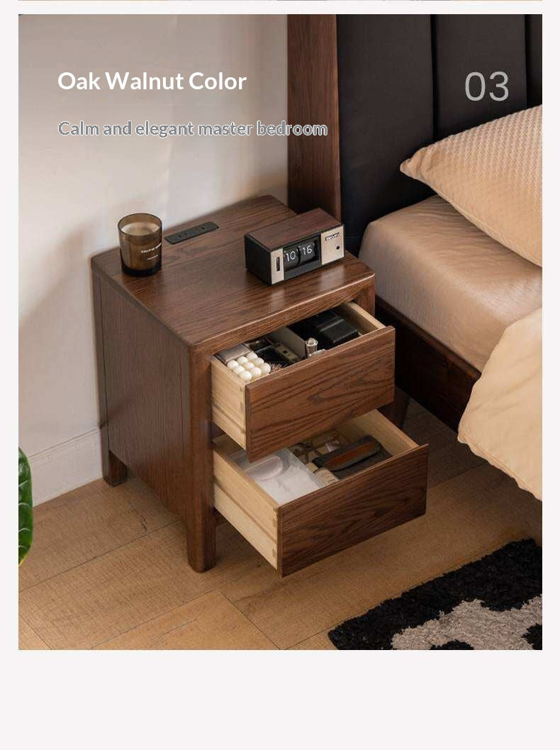 Oak Solid Wood Nordic Nightstand