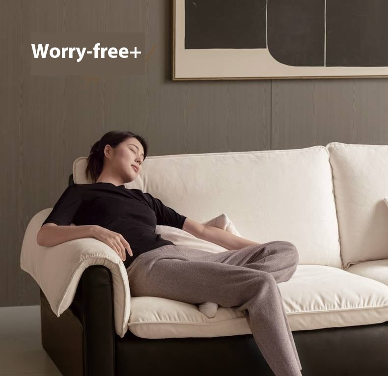 Chenille & Eco-Cloud Leather Sofa