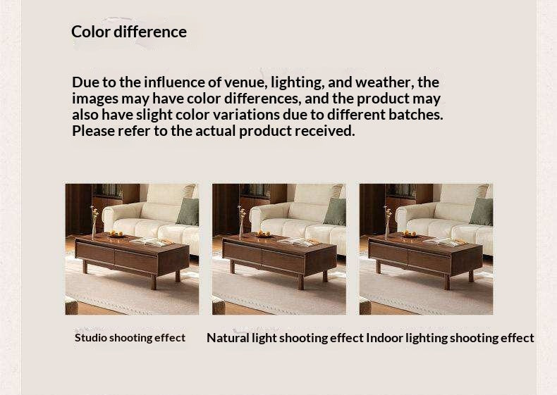 Solid Longan Hardwood Rectangular Coffee Table with Storage