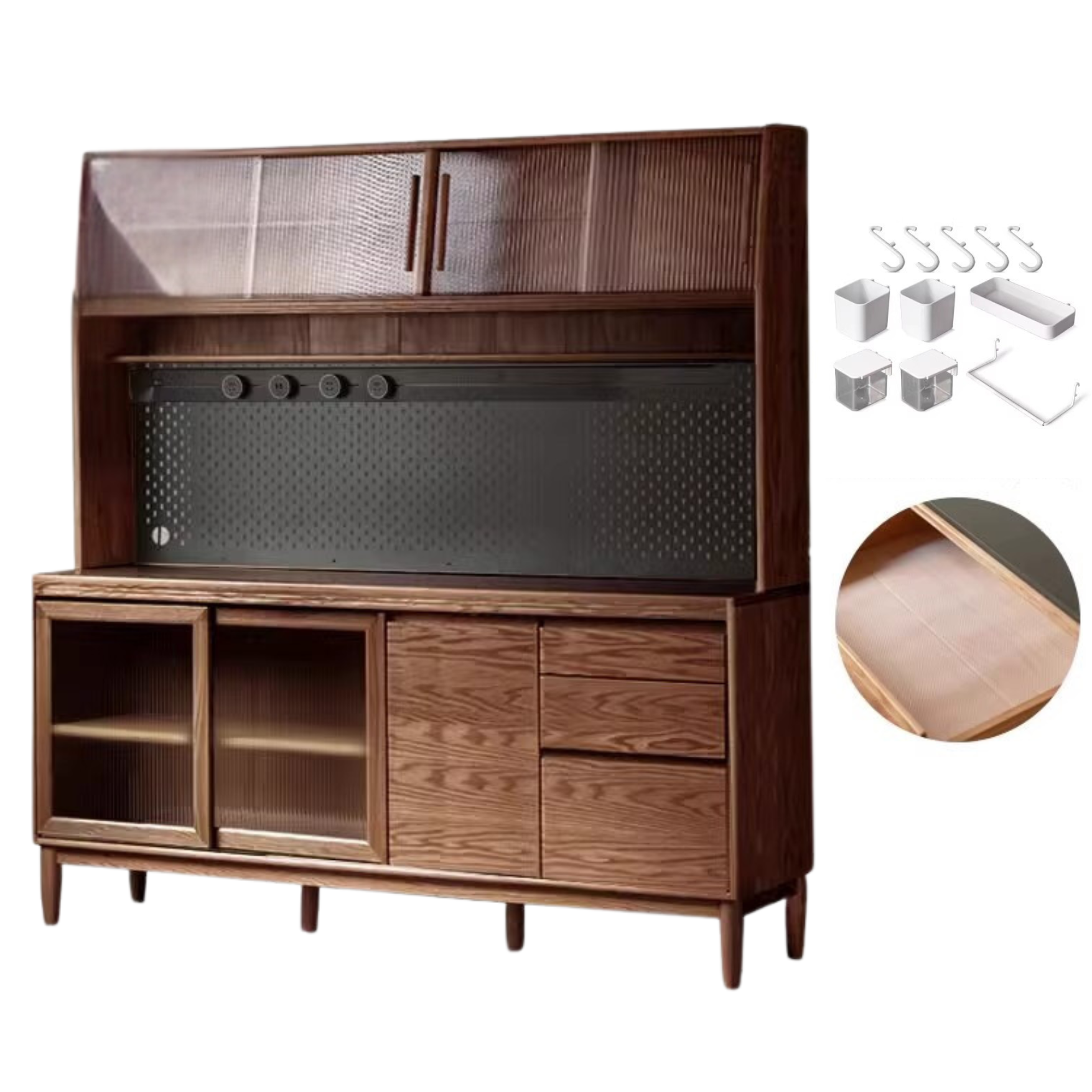 Oak, Ash Solid Wood Large Capacity Storage Sideboard