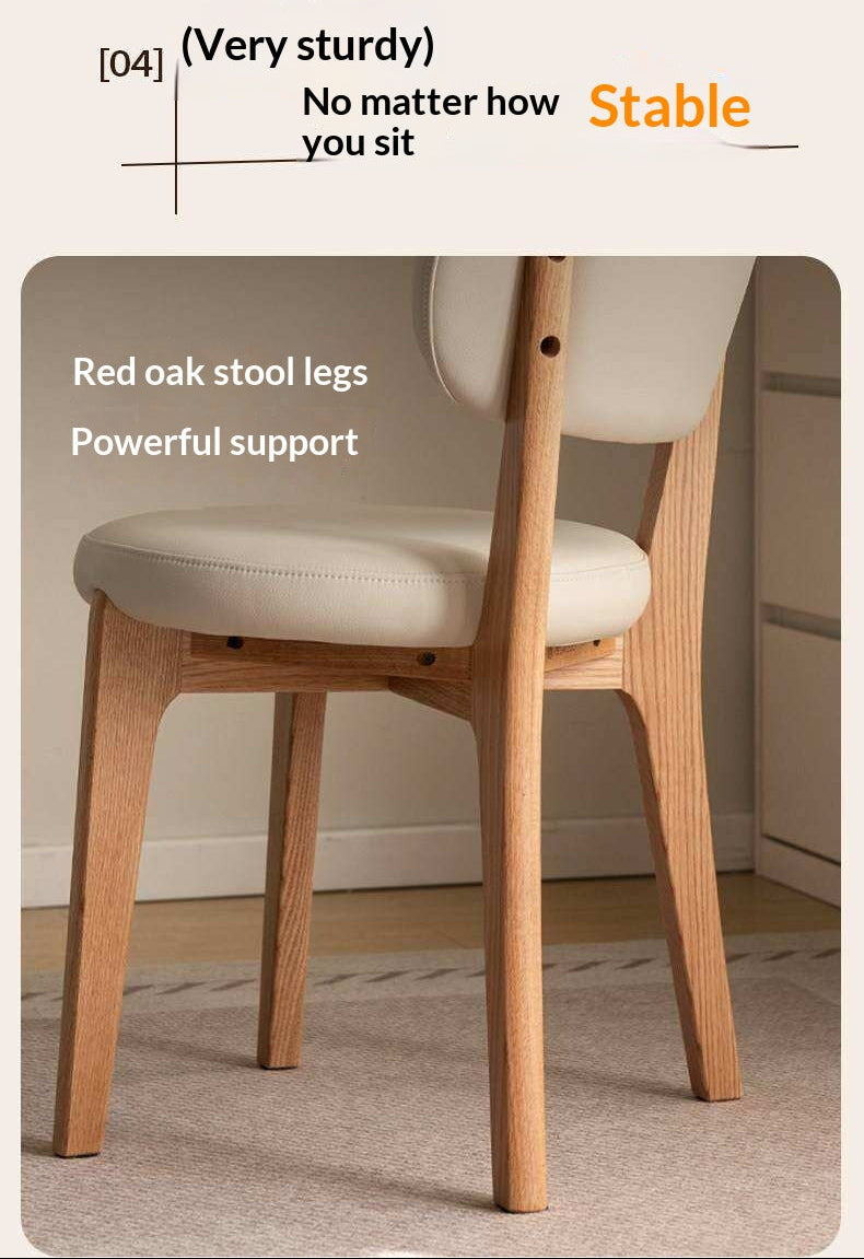 Oak Solid Wood Modern Velvet Soft Makeup Stool