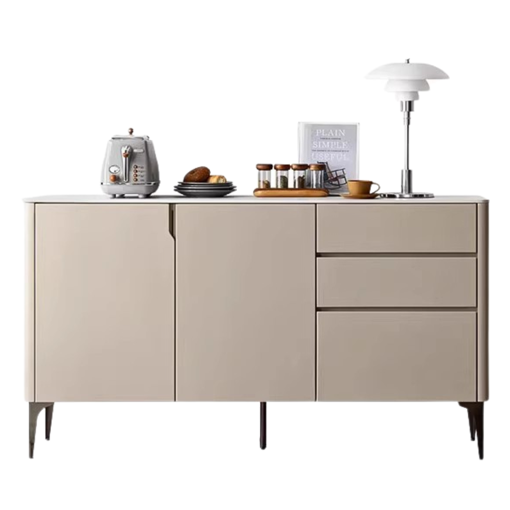 Poplar Solid Wood Light Luxury Dining Sideboard