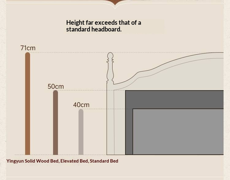 Birch Solid Wood Bed — French Retro Style, Large Slab Design, Mid-Range Style