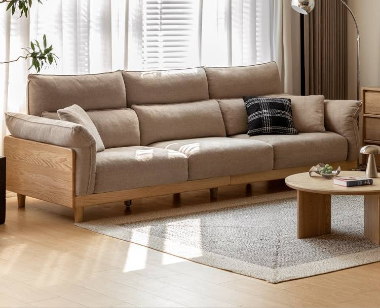 Oak Solid Wood high-back sofa