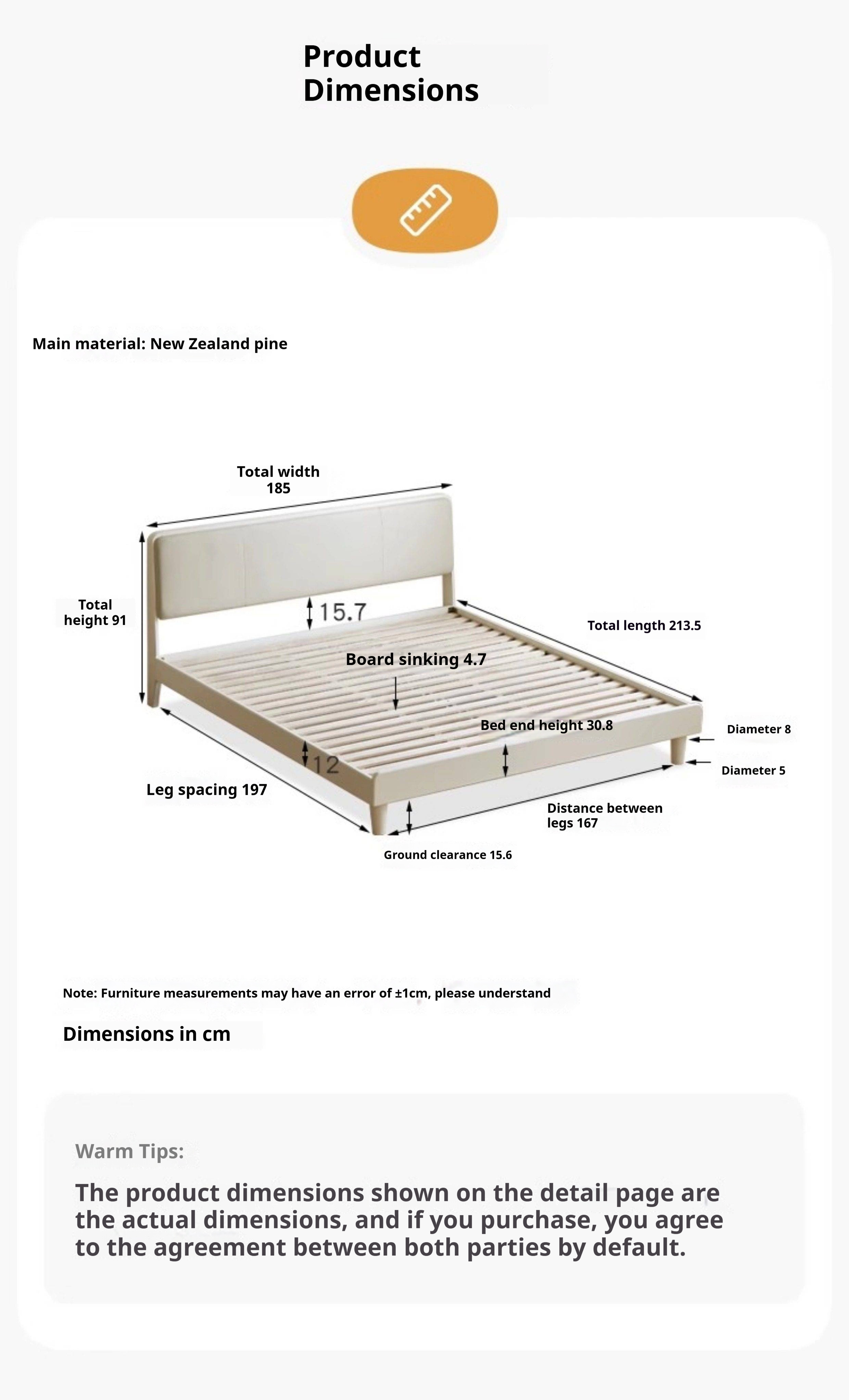 Pine Solid Wood Upholstered Bed — Modern Minimalist White Design, Light Luxury with Organic Leather