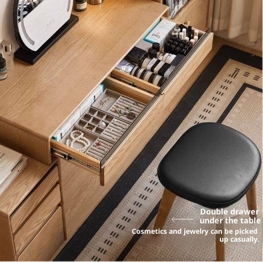 Ash Solid Wood Modern Retractable Dressing Table