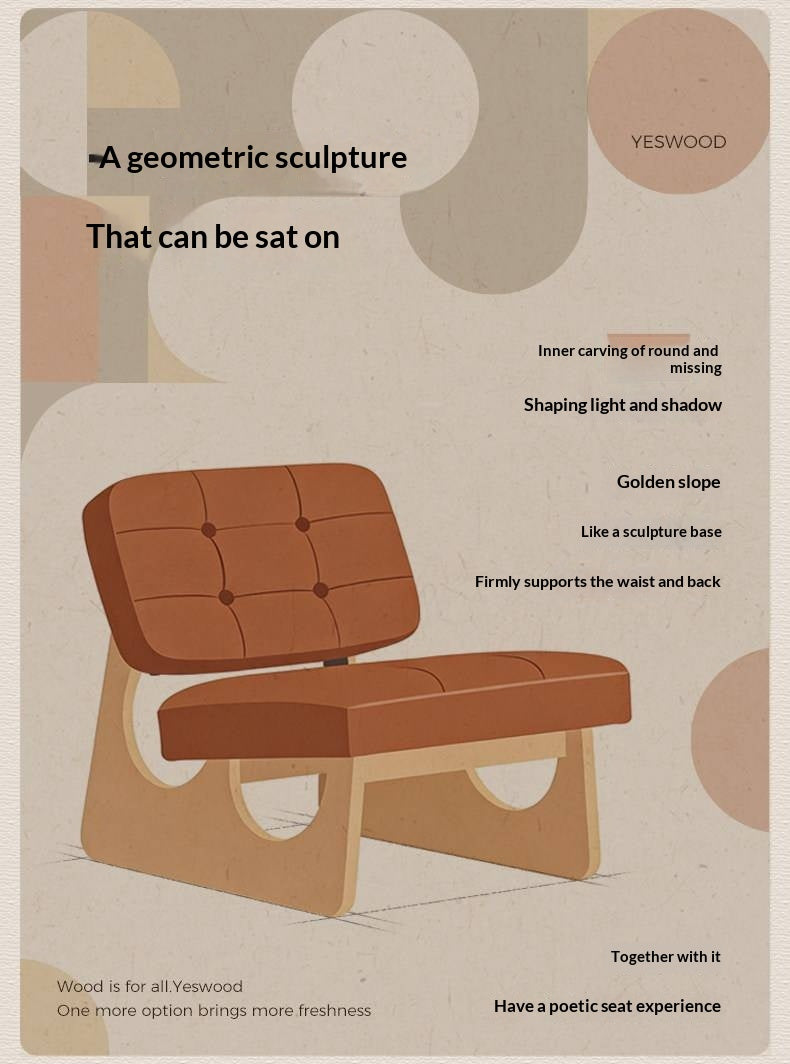 Ash Solid Wood Genuine Leather Accent Chair, Vintage Style Lounge Chair