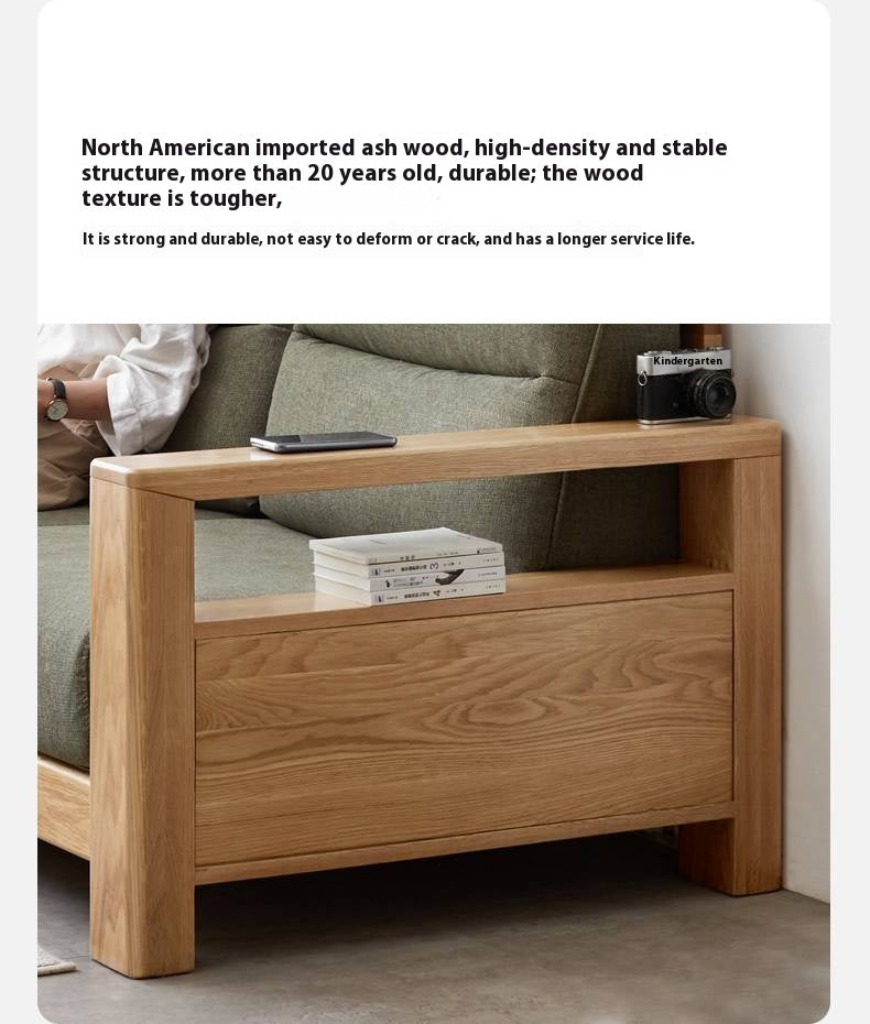 Ash, Oak, Black Walnut Solid Wood Fabric Footstool-