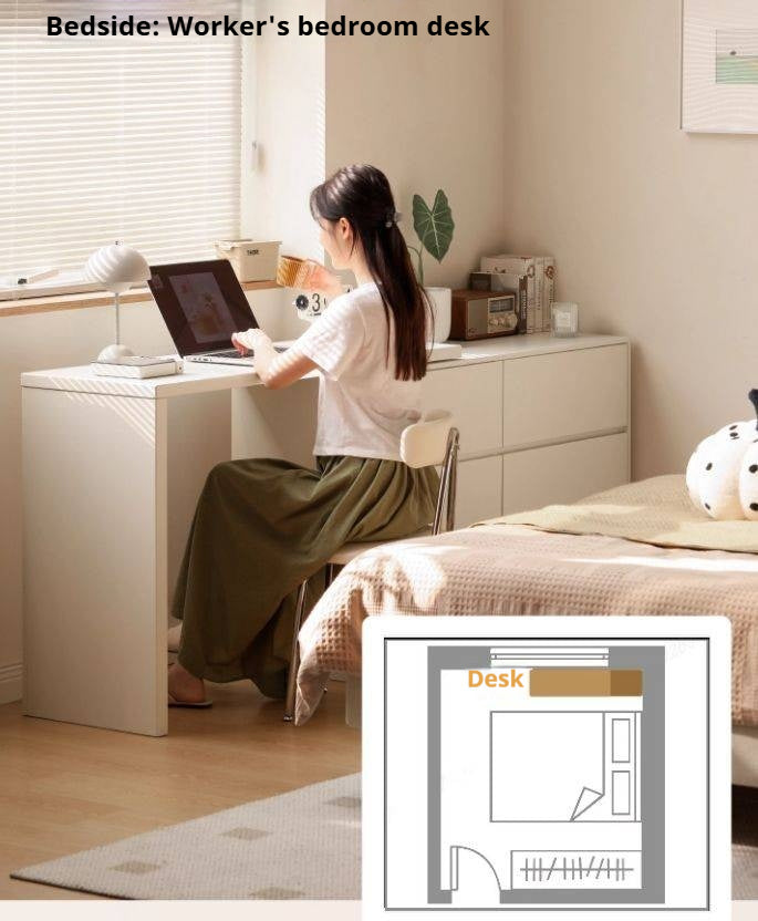 Poplar Solid Wood Makeup Table and Stretchable Vanity Table.