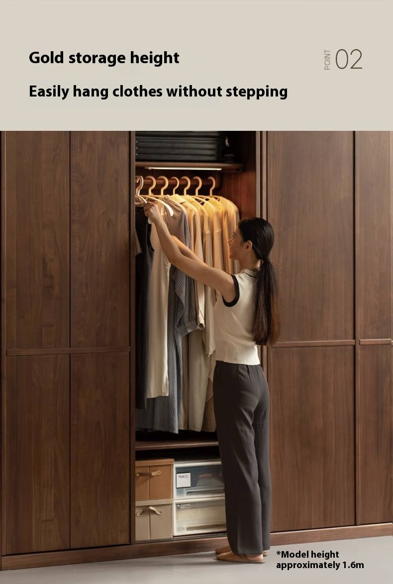 Black Walnut Solid Wood Italian Luxury Sliding Door Wardrobe