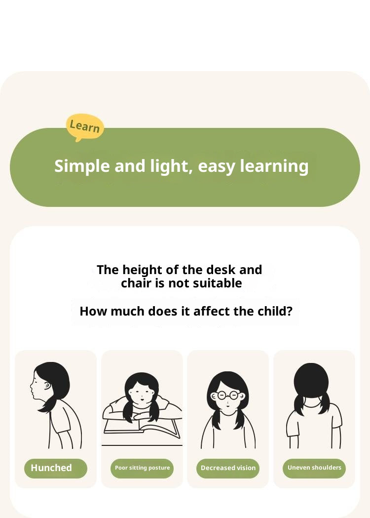 Children's Study Chair With Adjustable Backrest And Lifting Mechanism