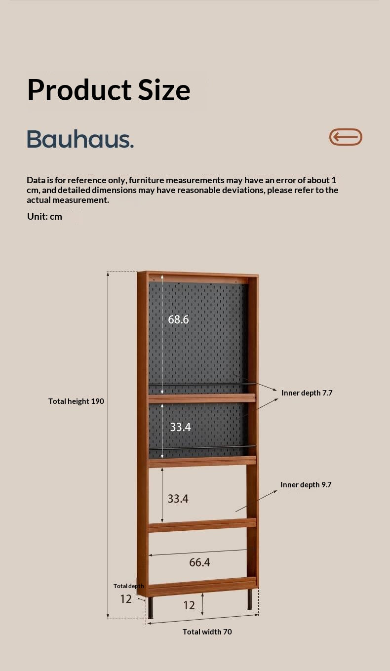Solid Rubberwood Vintage Style Ultra-Thin Bookshelf