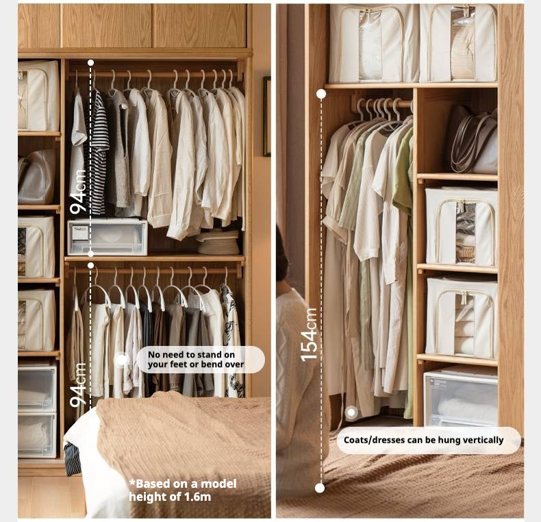 Oak Solid Wood Wardrobe Sliding Door.