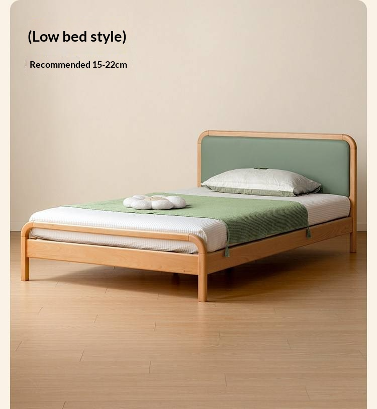 Oak, Beech Solid Wood Children's Princess Bed — Upholstered Genuine, Organic Leather Bed