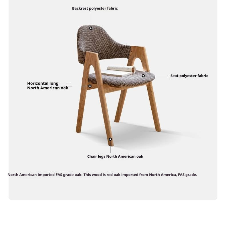 Black Walnut, Oak, Solid Rubberwood Chair with Soft Fabric/Leather Back