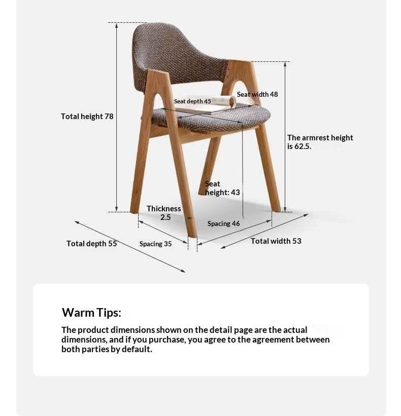 Black Walnut, Oak, Solid Rubberwood Chair with Soft Fabric/Leather Back