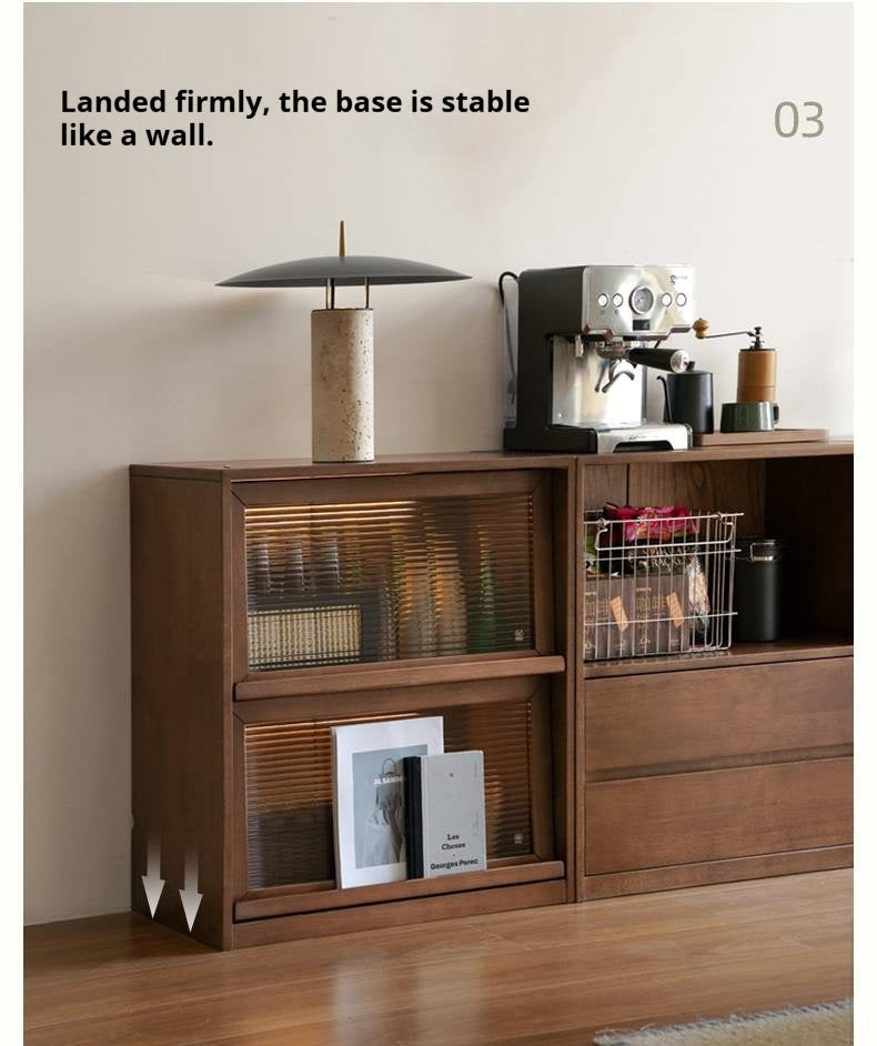 Solid Rubberwood Wall-Mounted Combination Bookcase