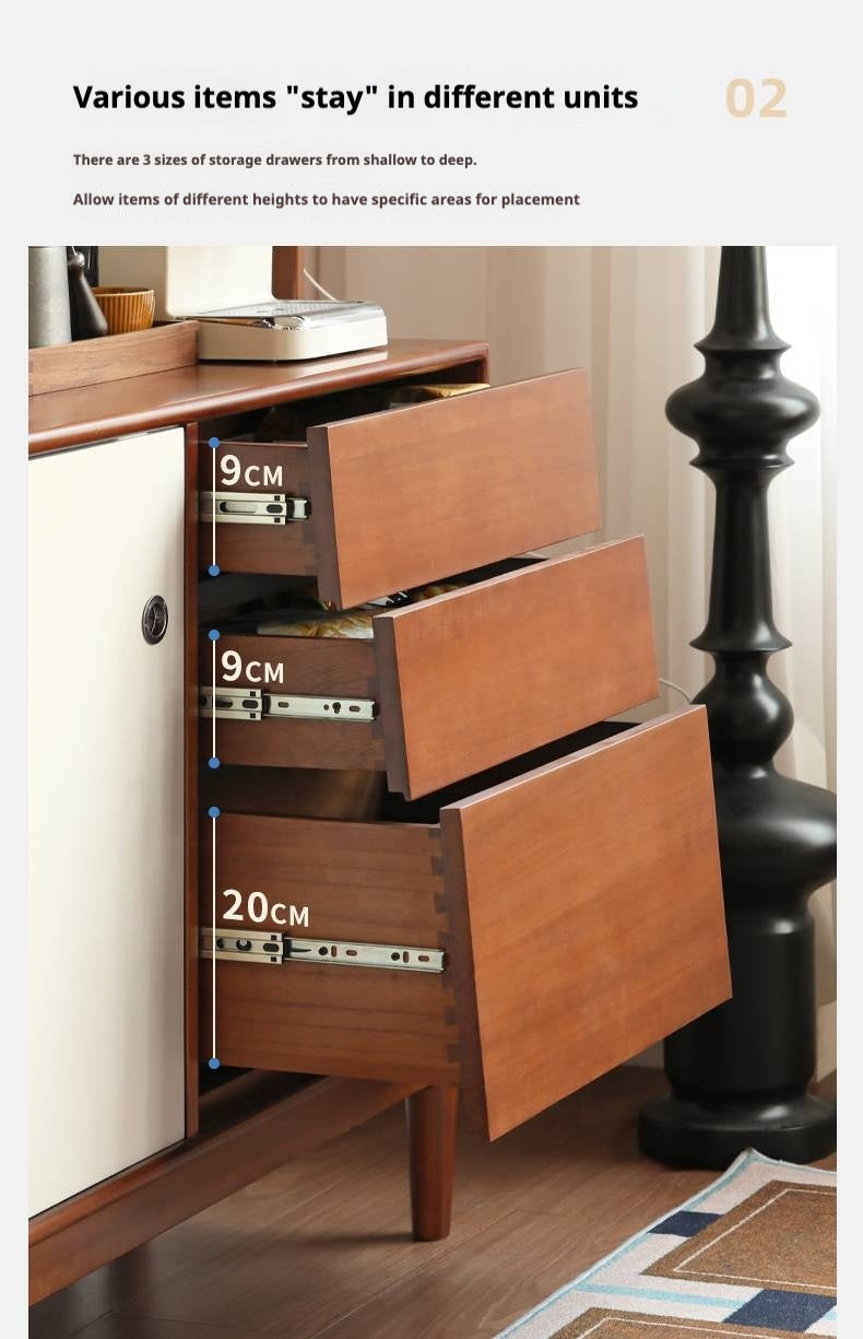 Poplar Solid Wood Retro Sideboard.