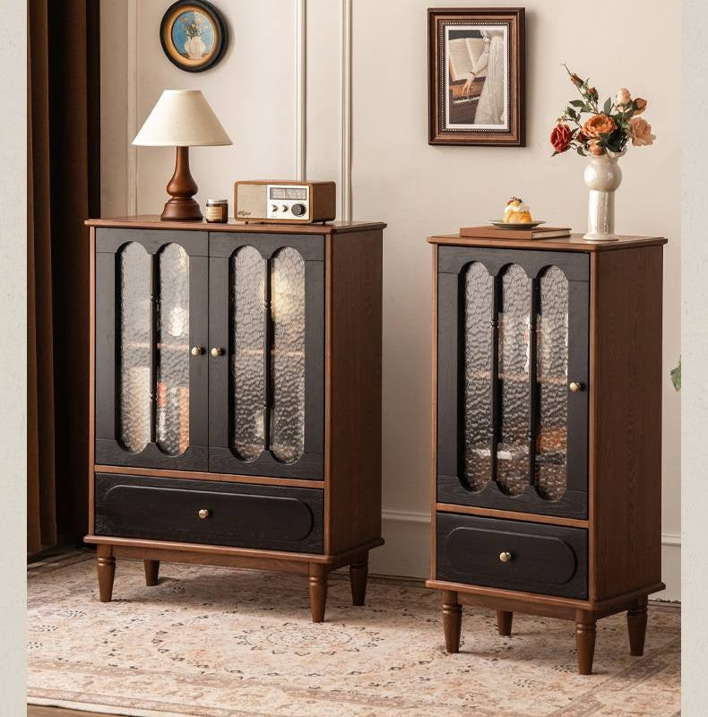 Ash Solid Wood French Retro Side Cabinet.