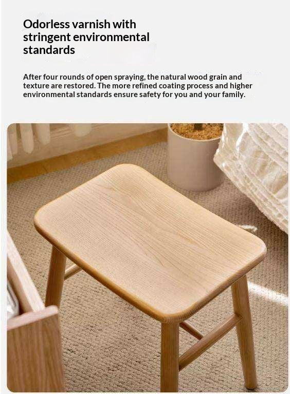 Black Walnut, Ash, White Ash, Oak, Sandalwood Solid Wood Makeup Stool