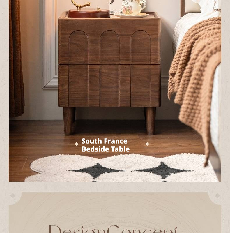 Black Walnut, Poplar, Sandalwood Solid Wood Modern Simple Nightstand.