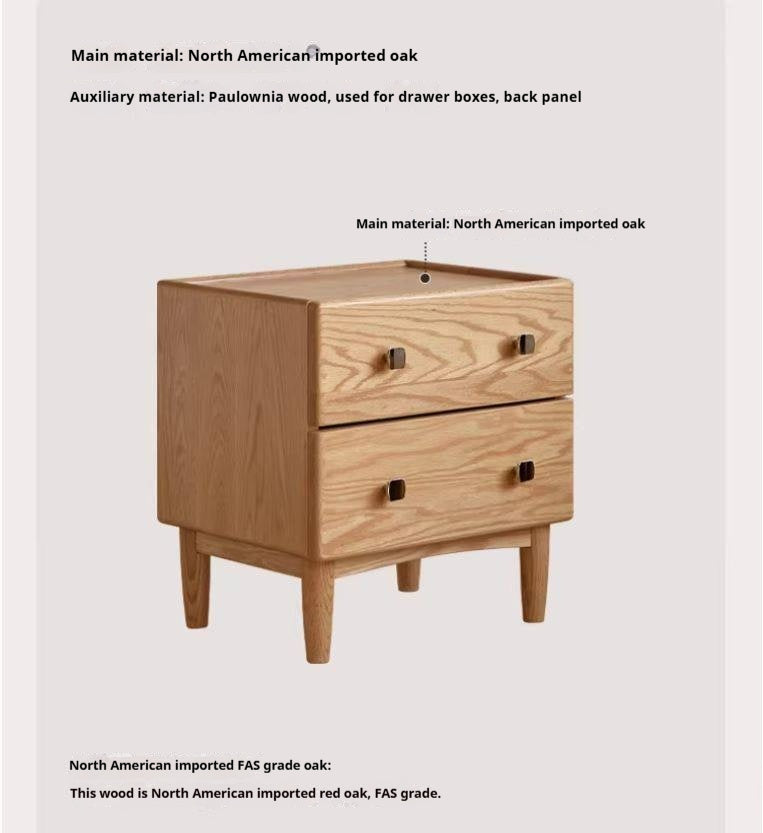 Oak Solid Wood Modern Minimalist Nightstand