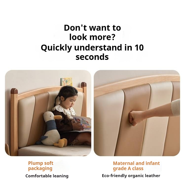 Beech Solid Wood Children's Modern Simple Single Bed