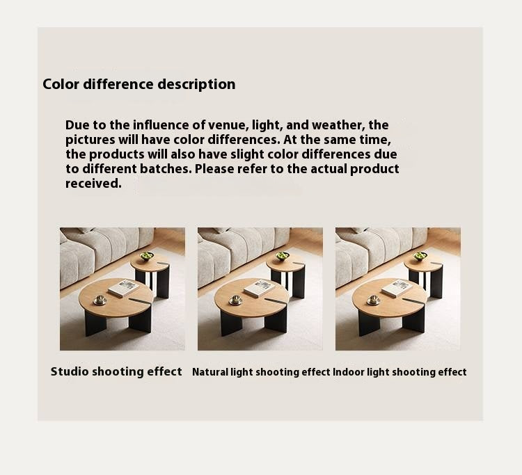 Oak Solid Wood Wabi-Sabi Style Creative Round Coffee Table