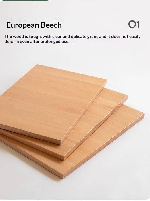 Beech Solid Wood Floor Rotating Side Table