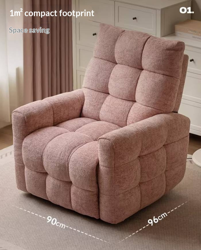 French Modern Recliner Accent Chair in Fabric