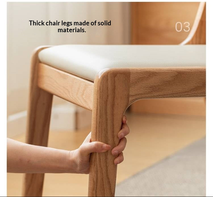 4 pcs -Oak Solid Wood Dining Chair Modern Style