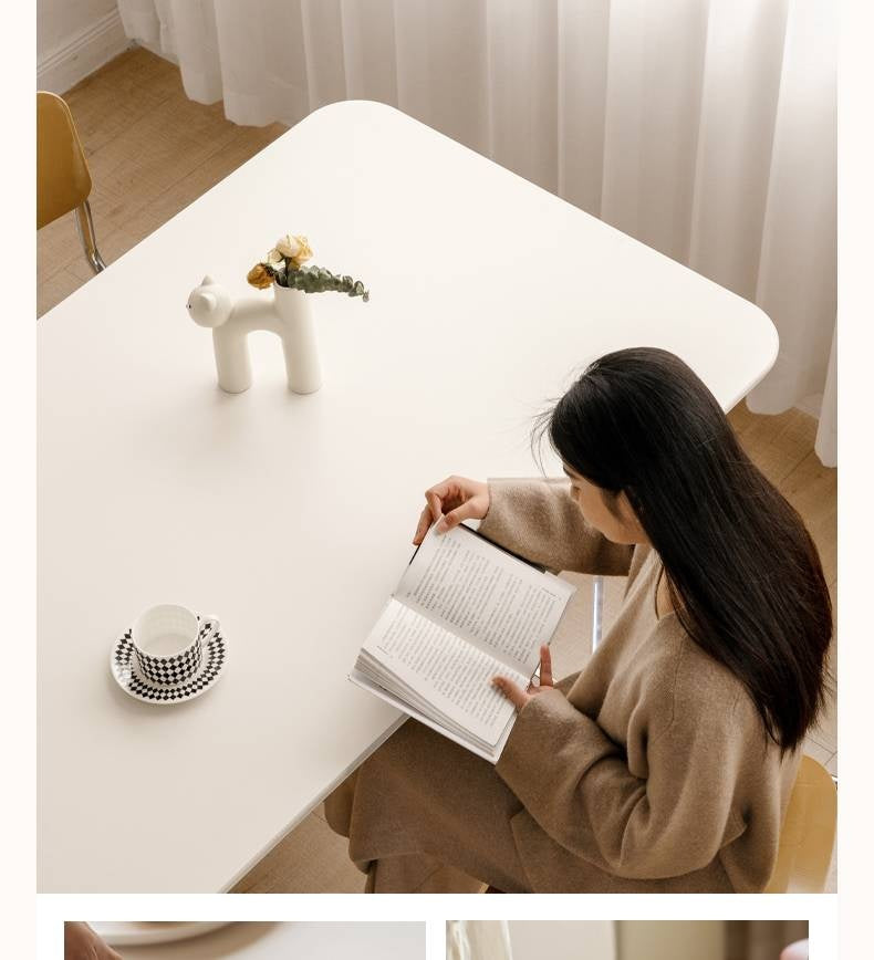 Solid Rubberwood Suspended Dining Table With Slate Top
