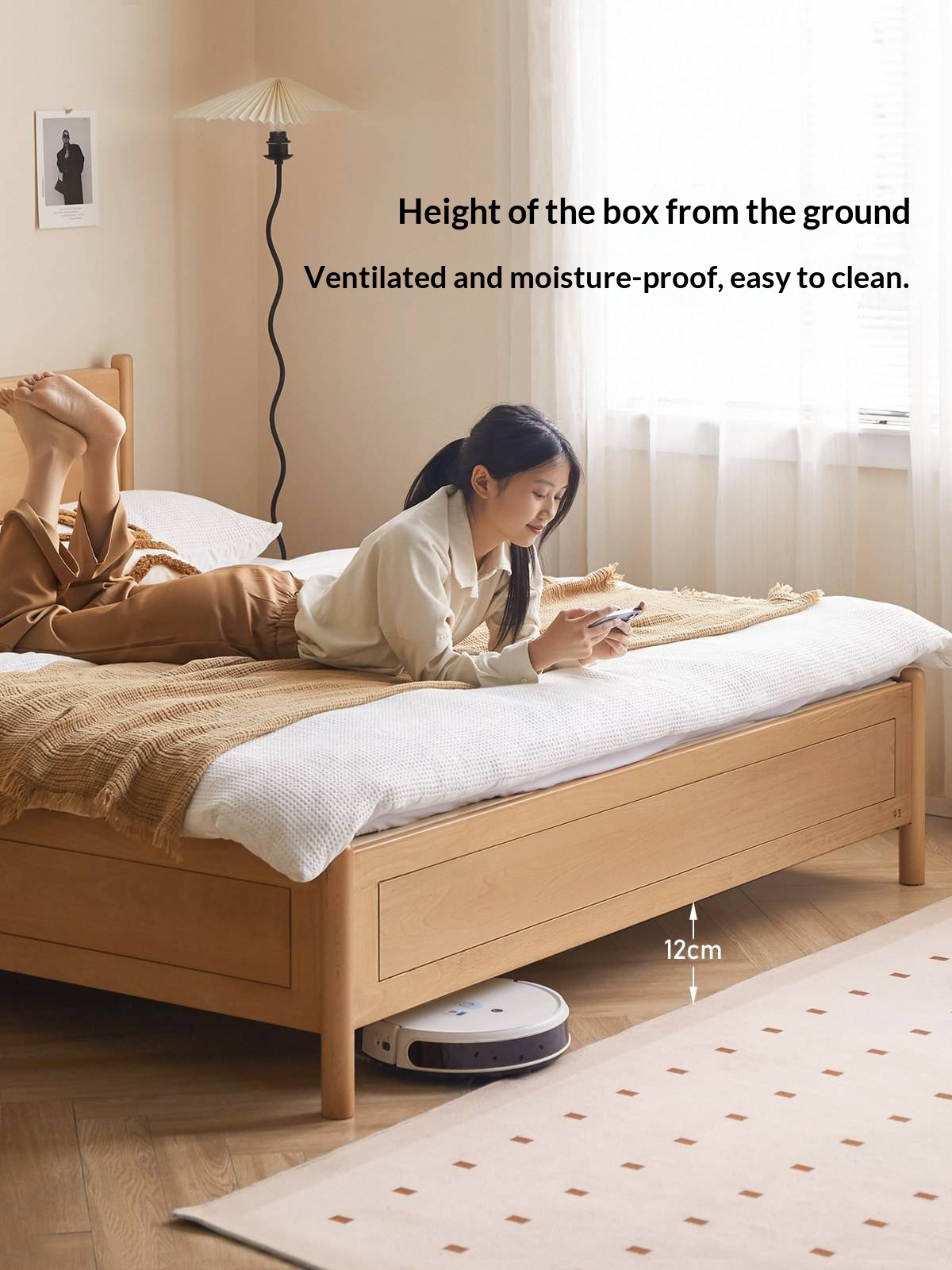 Beech Solid Wood Box Bed — Simple Design, Multi-Functional Bed