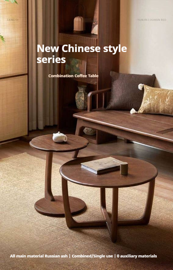 Ash Solid Wood Round Coffee Table