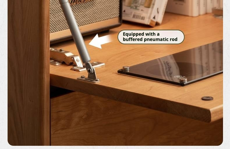 Cherry Solid Wood Retro Storage Side Cabinet.