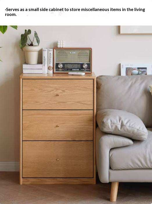 Oak Solid Wood Floor-To-Ceiling Combination Bookshelf, Glass Bookcase