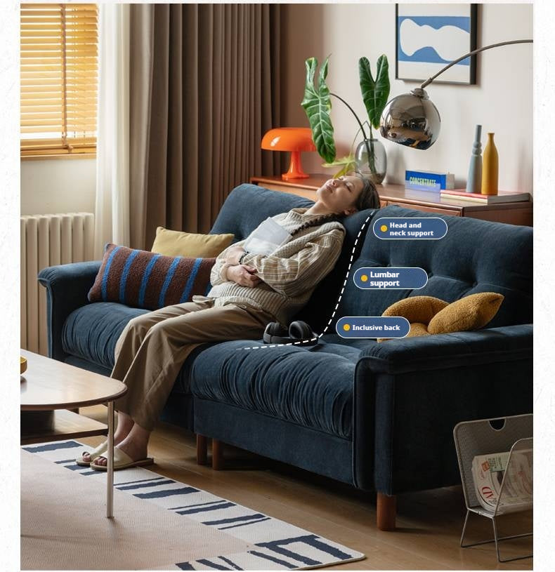 Fabric Chenille High Back Sofa Retro.