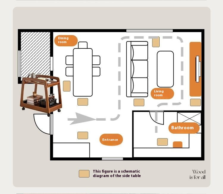 Poplar Solid Wood Antique Style Side Table