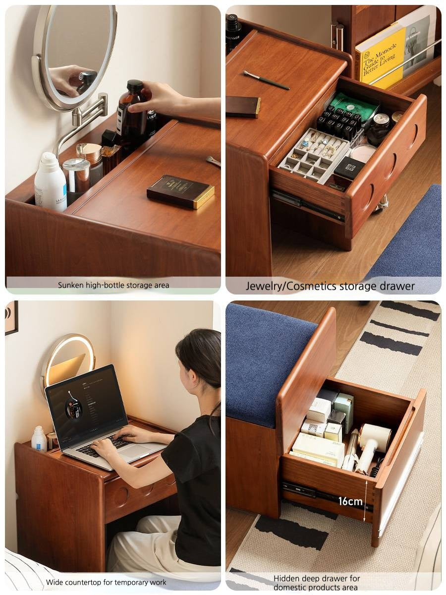 Solid Tulipwood Classic Vintage Vanity Table.