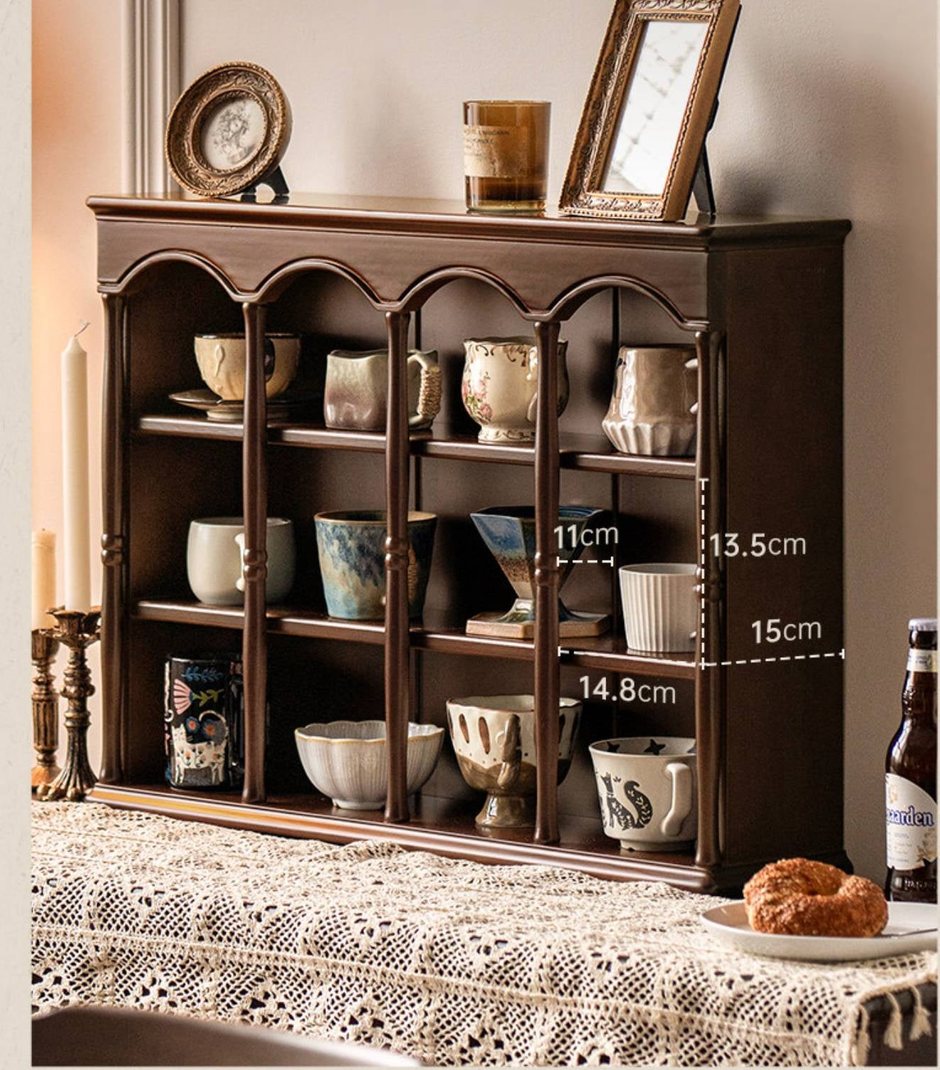 Poplar Solid Wood American Retro dish rack storage cup holder